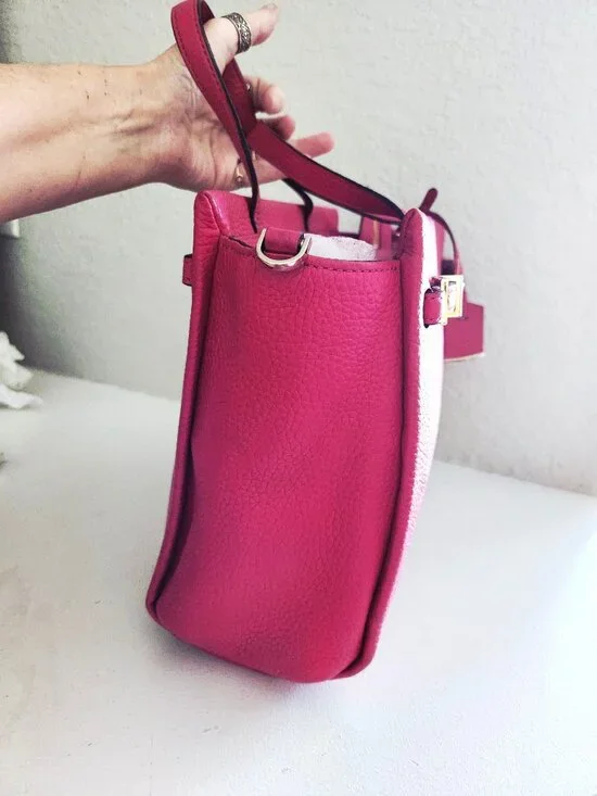 Kate Spade New York Fushia Leather Shoulder Bag Purse - Picture 5 of 14